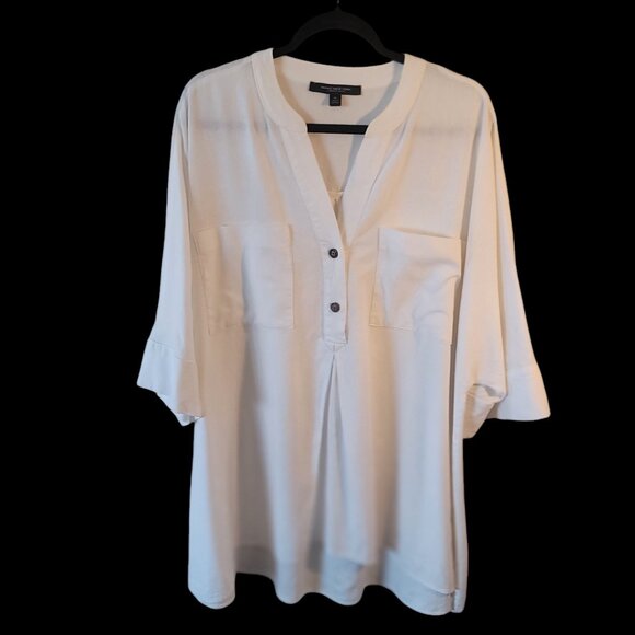 Marc New York, Top, 1X, Cream/Off-White, Tunic, Lightly Used, Linen Blend - Picture 2 of 10